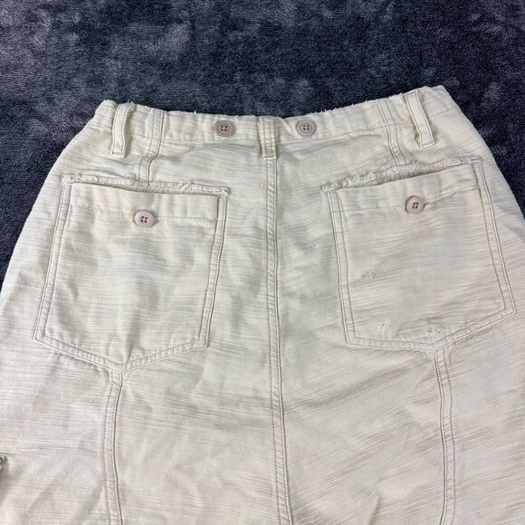 Free People Cargo Distressed Platoon Jogger Pants Pockets XS Button Fly Beige - Picture 14 of 15